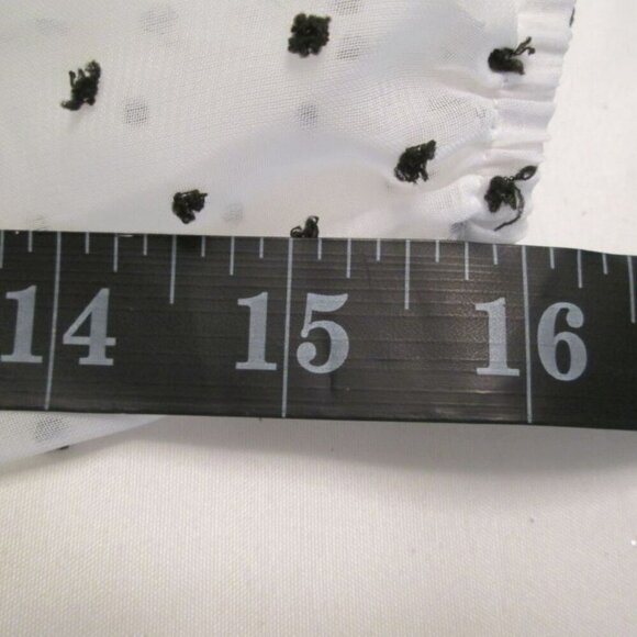 Beacon Apparel Peasant Long Sleeve V-Neck Blouse-White/Black-SP-NWT - Picture 13 of 16